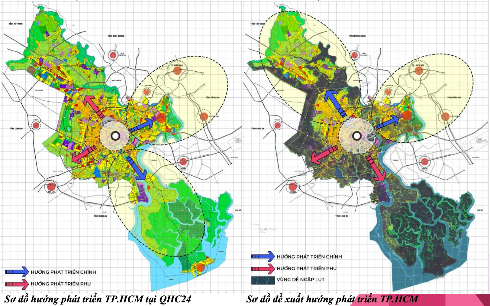 Bản đồ cấu trúc đô thị đa cực TP.HCM và vị trí các khu vực phát triển