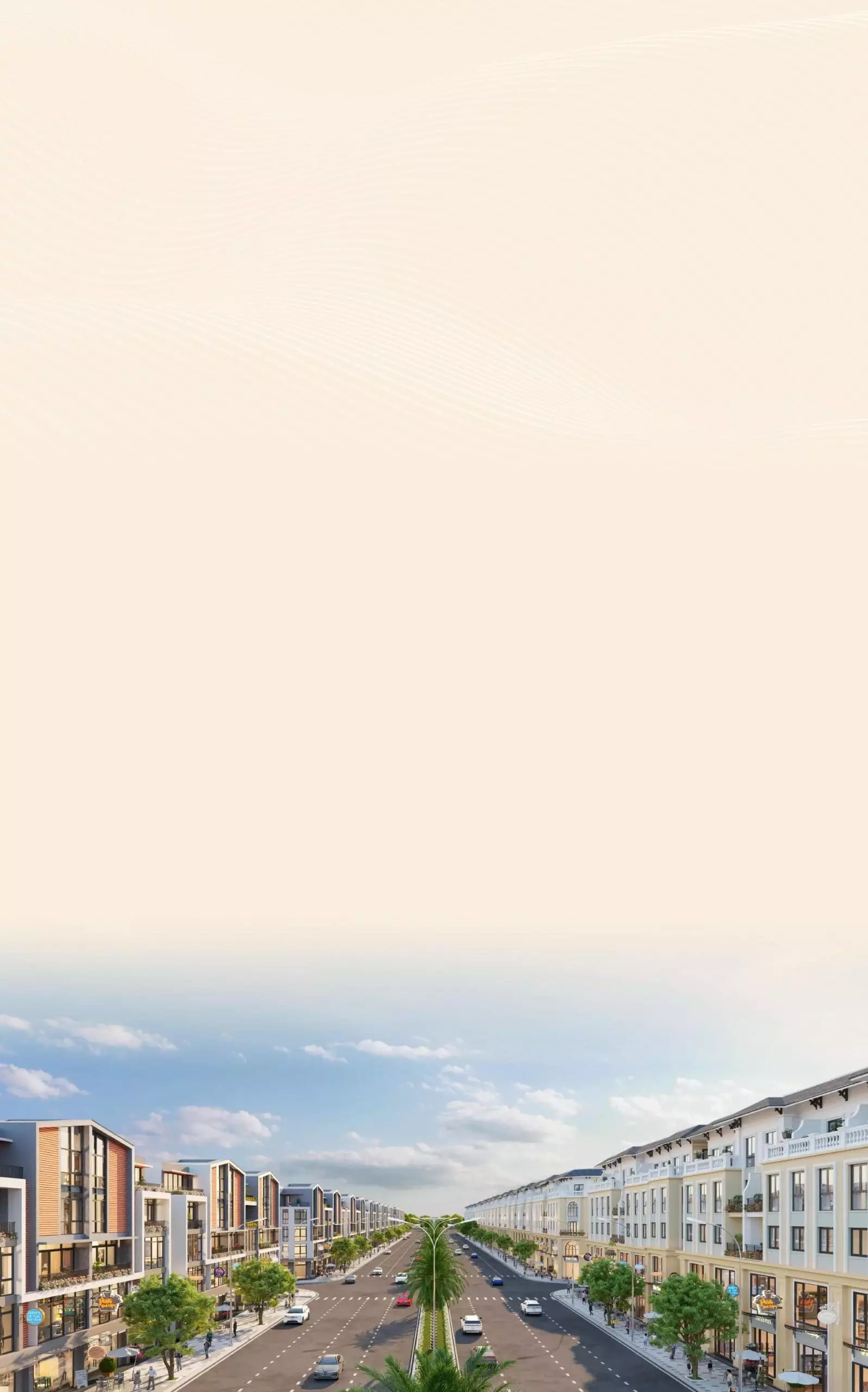 Phối cảnh quy hoạch đại lộ trung tâm dự án Vinhomes Hóc Môn sầm uất