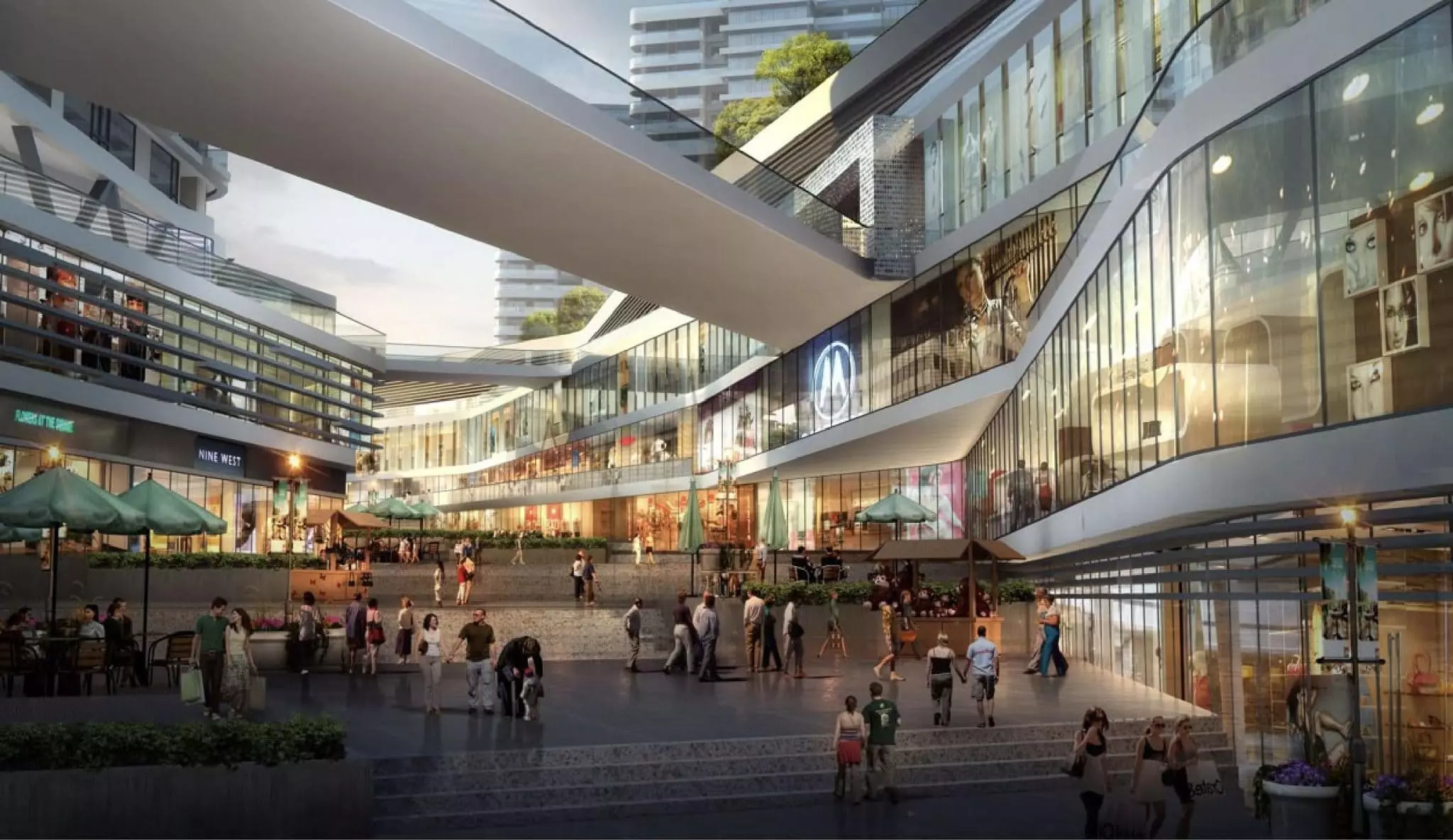 Phối cảnh khu thương mại dịch vụ và giải trí sầm uất tại dự án Vinhomes Hóc Môn