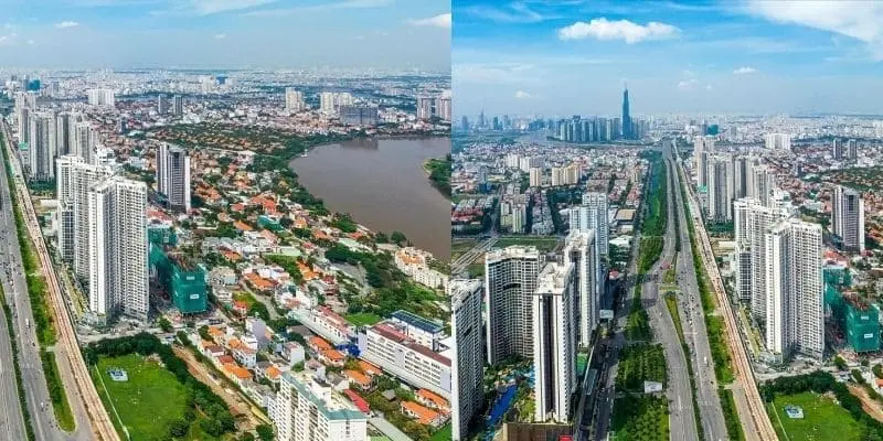 Quá trình đô thị hóa vùng ven TP.HCM với hạ tầng và dân cư hình thành theo thời gian