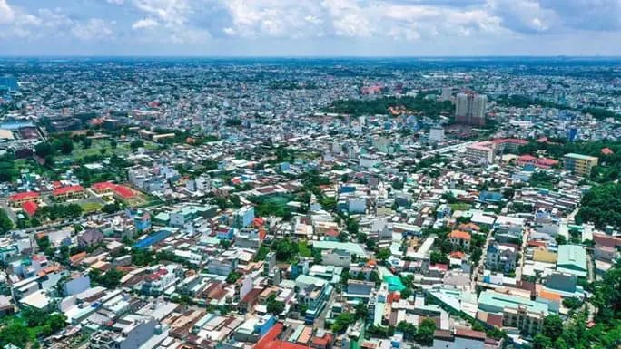 Toàn cảnh Hóc Môn nhìn từ trên cao – khu vực từng được xem là vùng ven trong cấu trúc đô thị TP.HCM