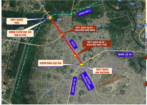 Quốc lộ 22 là tuyến cửa ngõ Tây Bắc TP.HCM kết nối Hóc Môn