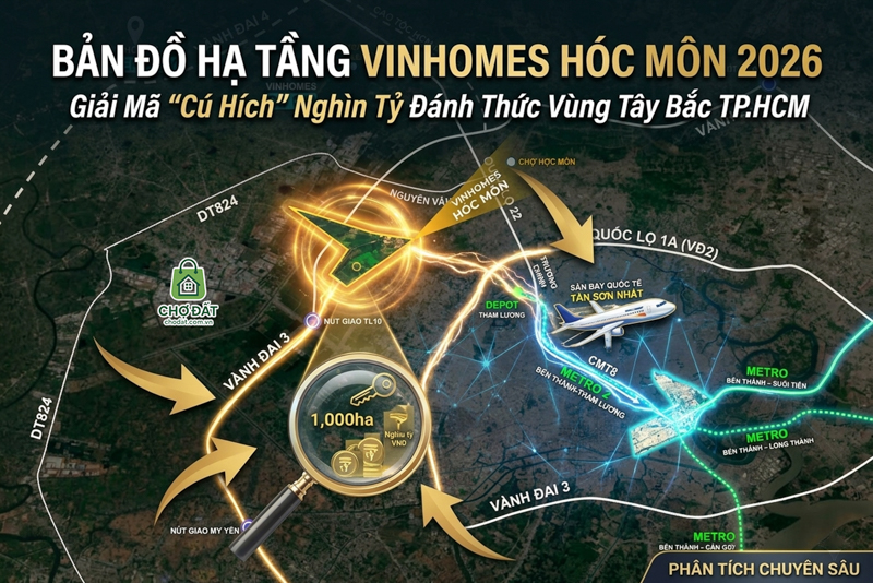 Hạ tầng khu vực Hóc Môn ngày càng mở rộng tiềm năng bất động sản 
