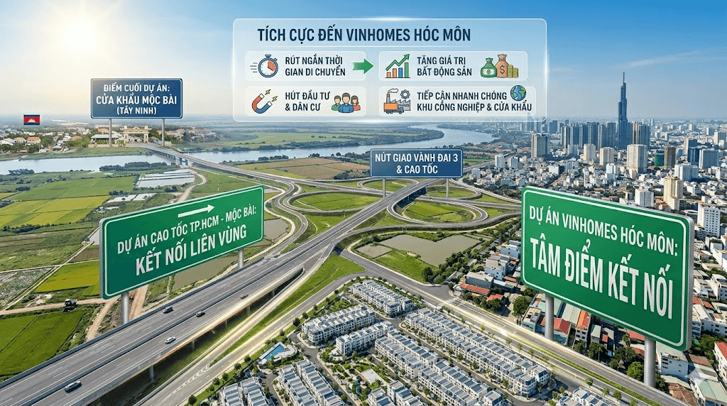 Ảnh hưởng của Cao tốc TPHCM - Mộc Bài đến vinhomes Hóc Môn