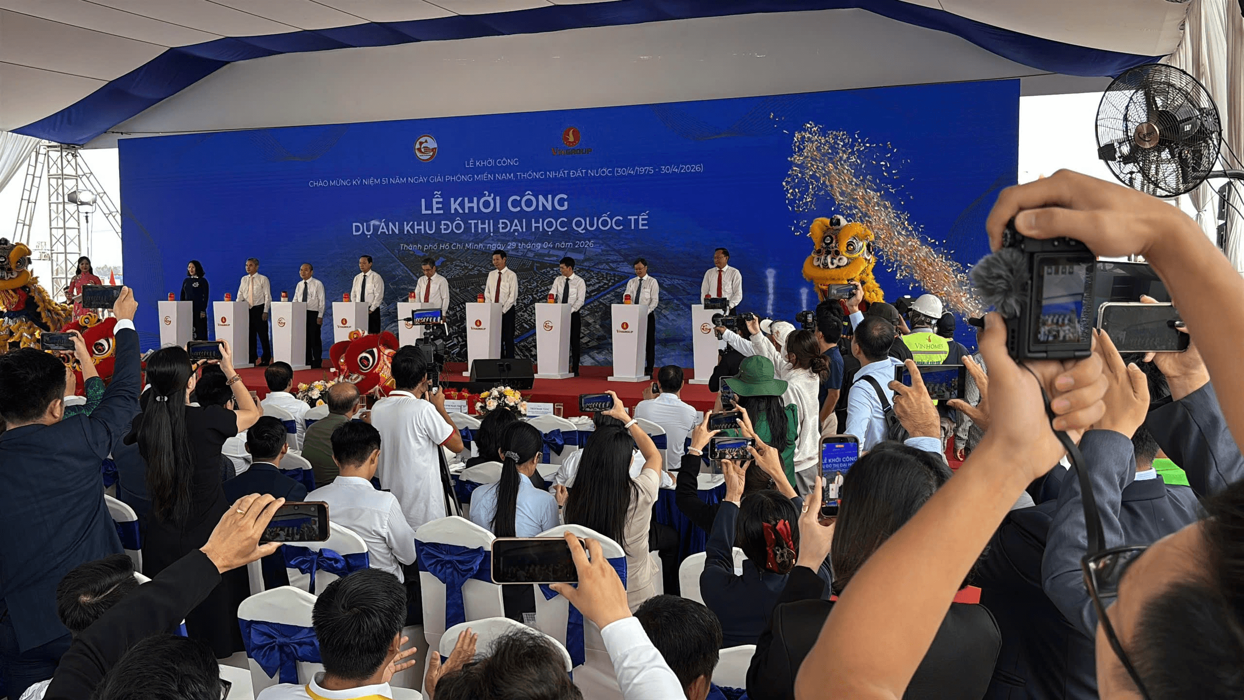 Toàn cảnh lễ khởi công Khu đô thị Đại học Quốc tế Hóc Môn ngày 29/04/2026