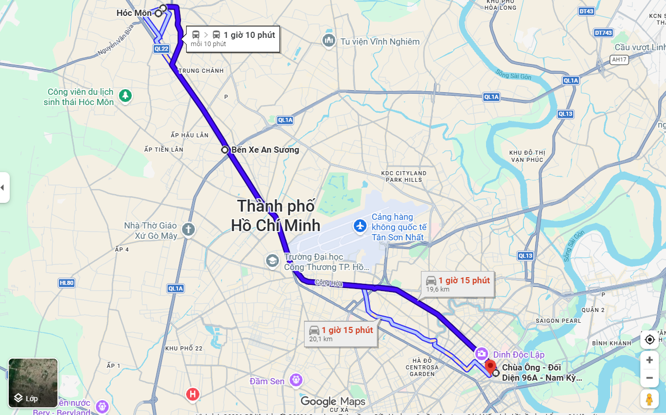 Hóc Môn cách trung tâm bao xa?