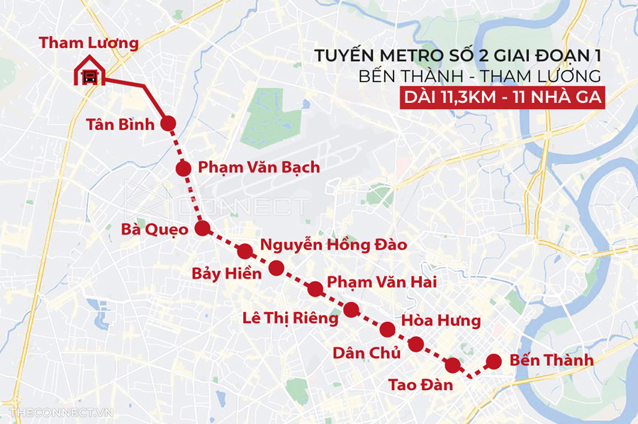 Tuyến Metro số 2 qua các ga nào