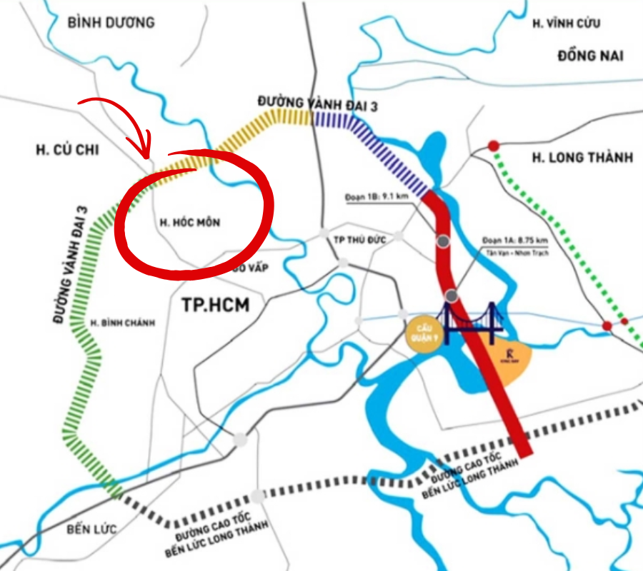 Đường vành đai 3 sẽ đi qua Hóc Môn